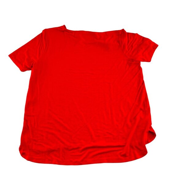 Chicos Womens Red Short Sleeve Top Size 2 Rayon/Spandex Large - Picture 5 of 5